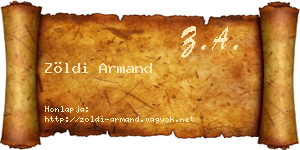 Zöldi Armand névjegykártya
